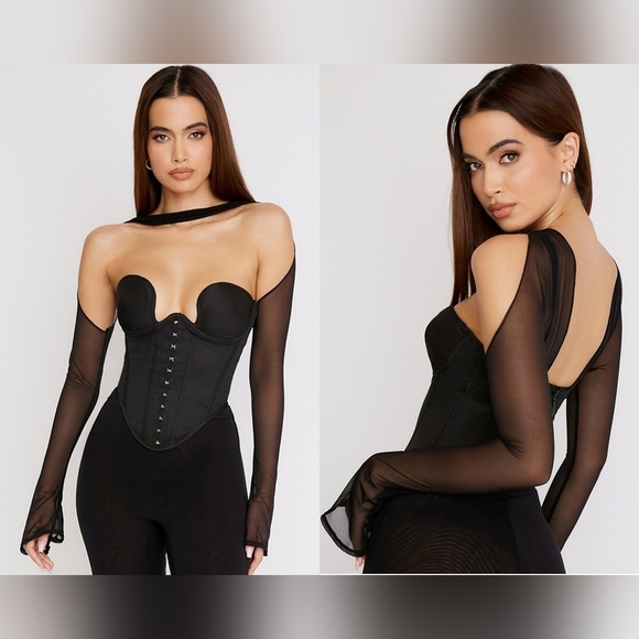 House Of CB Mina Black Structured Corset - Picture 1 of 7